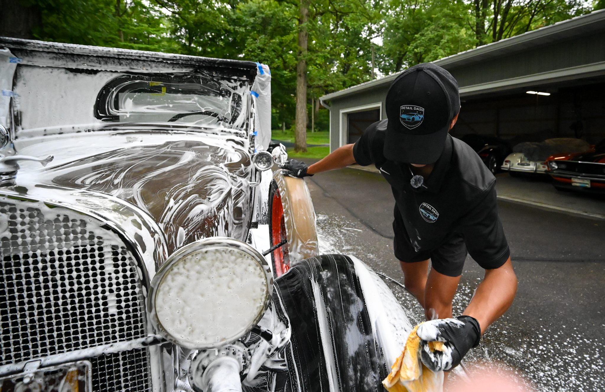 Washing the hood by hand