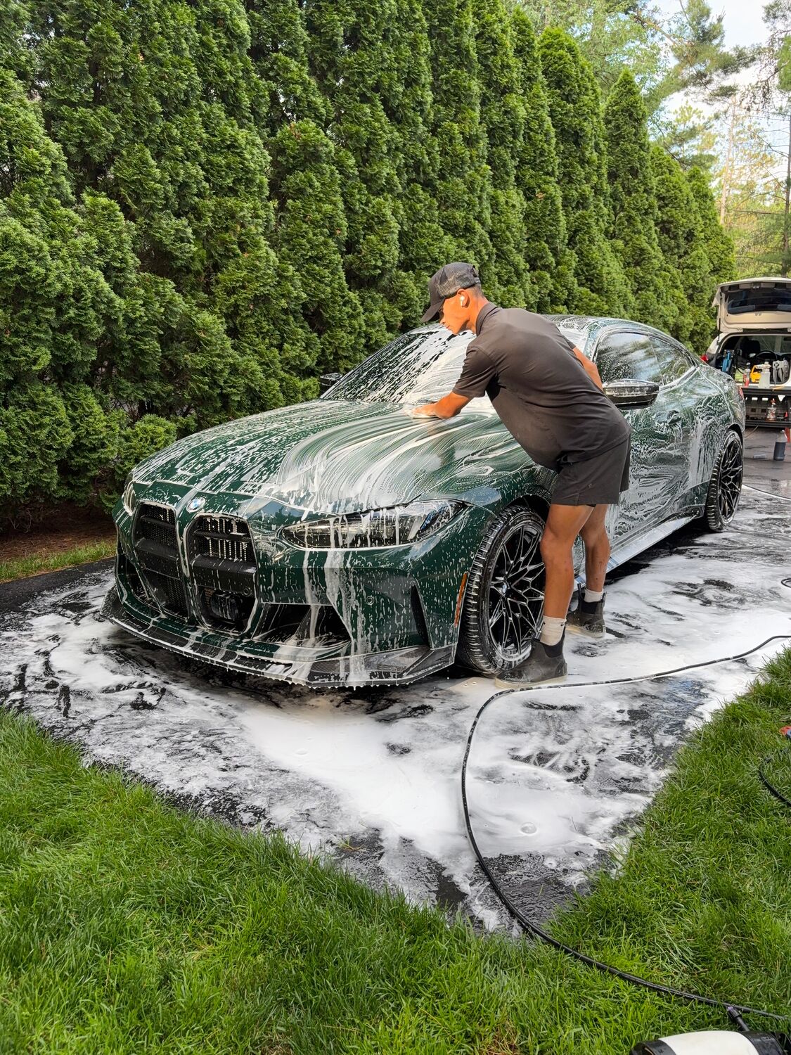 Foam wash on a BMW M4