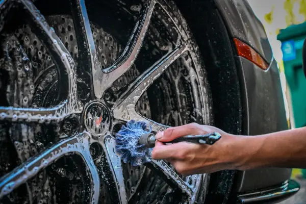 Brushing the inside of a McLaren wheel