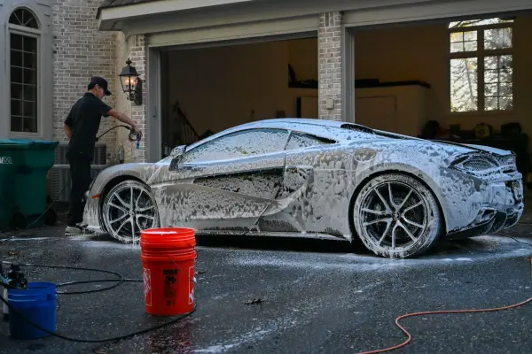 Foam bath on the McLaren