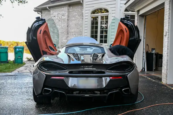 McLaren from behind with the doors up